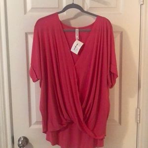 zenana outfitters sherri top pink NWT